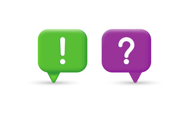 Question and exclamation mark. Vector illustration isolated white background. Icon set