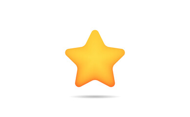Yellow star icon. Customer rating element. Realistic 3d design for mobile applications. Vector illustration