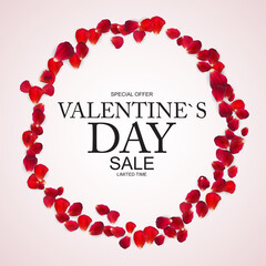 Obraz premium Happy Valentines Day Sale Background, poster, card, invitation. Illustration