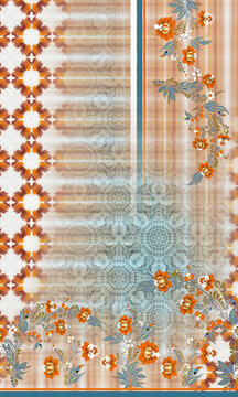 indian kurti digital background with flower front side