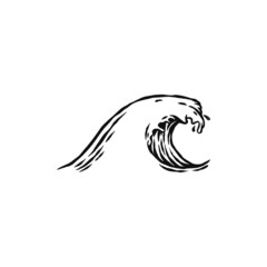 wave illustration hand drawn vintage