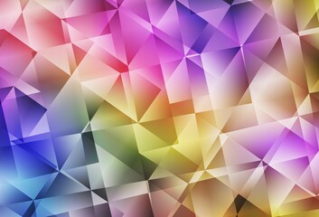 Light Multicolor vector gradient triangles template.
