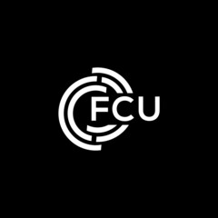 FCU letter logo design on black background. FCU creative initials letter logo concept. FCU letter design.