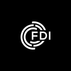 FDI letter logo design on black background. FDI creative initials letter logo concept. FDI letter design.