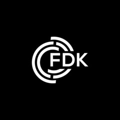 FDK letter logo design on black background. FDK creative initials letter logo concept. FDK letter design.