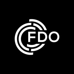 FDO letter logo design on black background. FDO creative initials letter logo concept. FDO letter design.