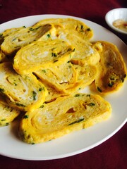 rolled eggs sliced in Hanoi Vietnam