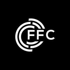 FFC letter logo design on black background. FFC creative initials letter logo concept. FFC letter design.