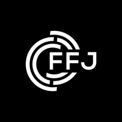 FFJ letter logo design on black background. FFJ creative initials letter logo concept. FFJ letter design.