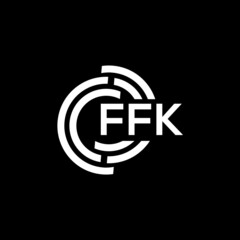 FFK letter logo design on black background. FFK creative initials letter logo concept. FFK letter design.