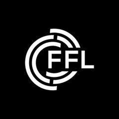 FFL letter logo design on black background. FFL creative initials letter logo concept. FFL letter design.