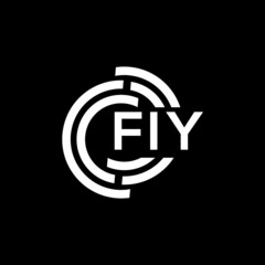 FIY letter logo design on black background. FIY creative initials letter logo concept. FIY letter design.