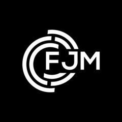 FJM letter logo design on black background. FJM creative initials letter logo concept. FJM letter design.