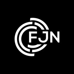 FJN letter logo design on black background. FJN creative initials letter logo concept. FJN letter design.