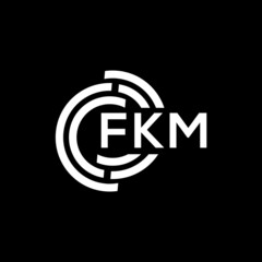 Obraz premium FKM letter logo design on black background. FKM creative initials letter logo concept. FKM letter design.