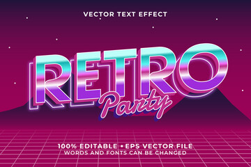 Retro Party Editable Text Effect