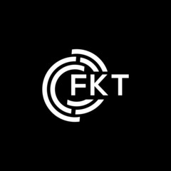 FKT letter logo design on black background. FKT creative initials letter logo concept. FKT letter design.