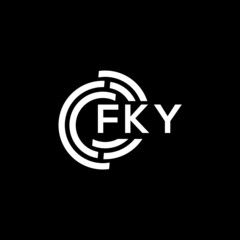 FKY letter logo design on black background. FKY creative initials letter logo concept. FKY letter design.