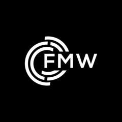 FMW letter logo design on black background. FMW creative initials letter logo concept. FMW letter design.