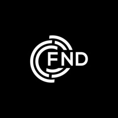 FND letter logo design on black background. FND creative initials letter logo concept. FND letter design.