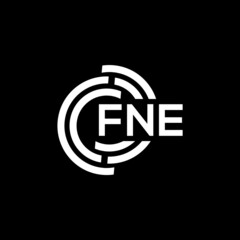 FNE letter logo design on black background. FNE creative initials letter logo concept. FNE letter design.