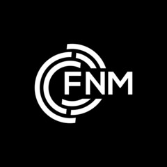 FNM letter logo design on black background. FNM creative initials letter logo concept. FNM letter design.