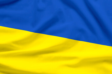 Ukraine waving flag textile texture