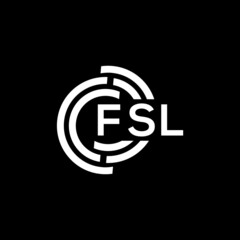 FSL letter logo design on black background. FSL creative initials letter logo concept. FSL letter design.