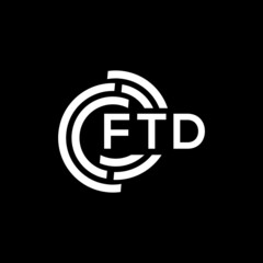 FTD letter logo design on black background. FTD creative initials letter logo concept. FTD letter design.