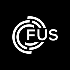 FUS letter logo design on black background. FUS creative initials letter logo concept. FUS letter design.