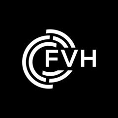 FVH letter logo design on black background. FVH creative initials letter logo concept. FVH letter design.