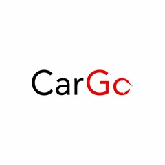 cargo said with arrows. Red vector lettering on isolated background
