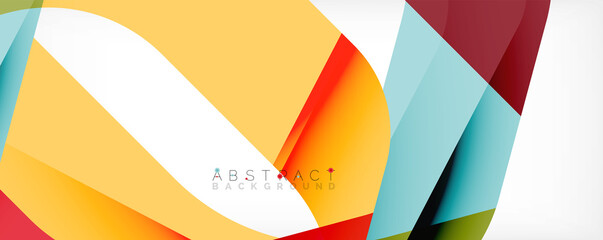 Fototapeta premium Geometric abstract background - multicolored abstract shapes on white. Vector Illustration For Wallpaper, Banner, Background, Landing Page