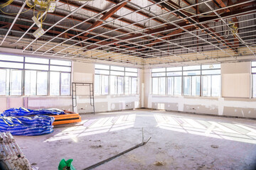 Indoor building site construction in office building