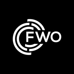 FWO letter logo design on black background. FWO creative initials letter logo concept. FWO letter design.