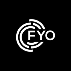 FYO letter logo design on black background. FYO creative initials letter logo concept. FYO letter design.