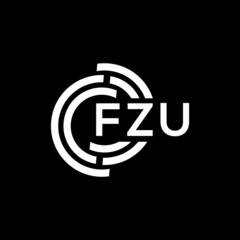 FZU letter logo design on black background. FZU creative initials letter logo concept. FZU letter design.