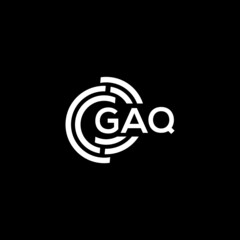 PrintGAQ letter logo design on black background. GAQ creative initials letter logo concept. GAQ letter design.