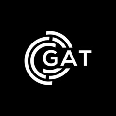 GAT letter logo design on black background. GAT creative initials letter logo concept. GAT letter design.