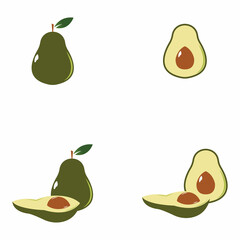 Avocado vector icon template background illustration