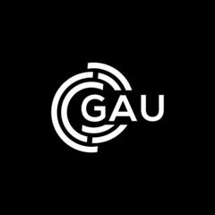 GAU letter logo design on black background. GAU creative initials letter logo concept. GAU letter design.