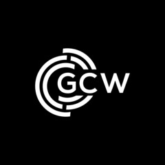 GCW letter logo design on black background. GCW creative initials letter logo concept. GCW letter design.