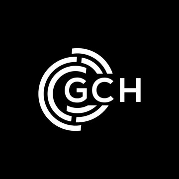 GCH letter logo design on black background. GCH creative initials letter logo concept. GCH letter design.