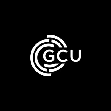 GCU letter logo design on black background. GCU creative initials letter logo concept. GCU letter design.