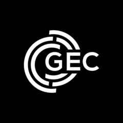 GEC letter logo design on black background. GEC creative initials letter logo concept. GEC letter design.
