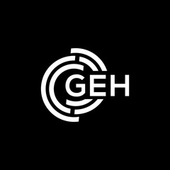GEH letter logo design on black background. GEH creative initials letter logo concept. GEH letter design.