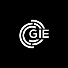 GIE letter logo design on black background. GIE creative initials letter logo concept. GIE letter design. © Faisal