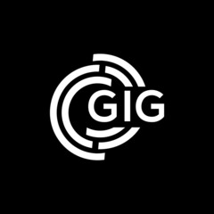 GIG letter logo design on black background. GIG creative initials letter logo concept. GIG letter design.