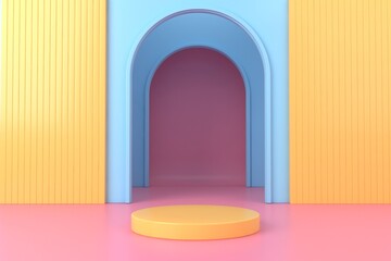 Abstract pastel color background, minimalist mockup for podium,modern stage, display or showcase, 3d rendering.	