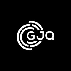 GJQ letter logo design on black background. GJQ creative initials letter logo concept. GJQ letter design.